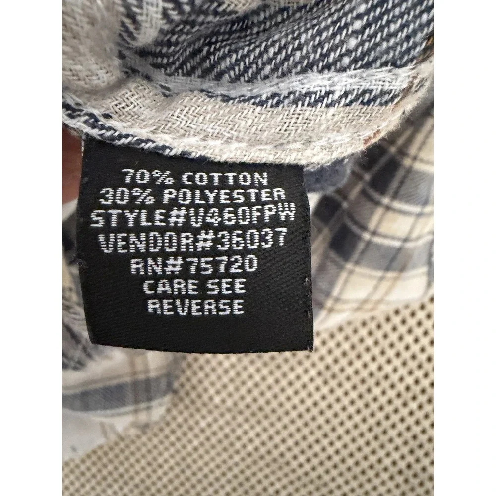 BKE Mens Western Style Lightweight Flannel Shirt Size L Pearl Snap The Buckle